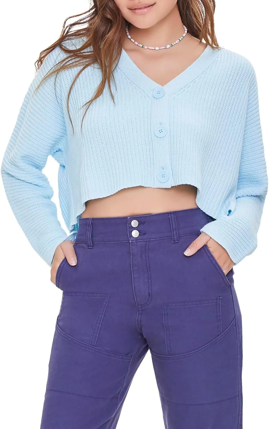 Forever 21 Women's Ribbed Knit Cardigan Sweater