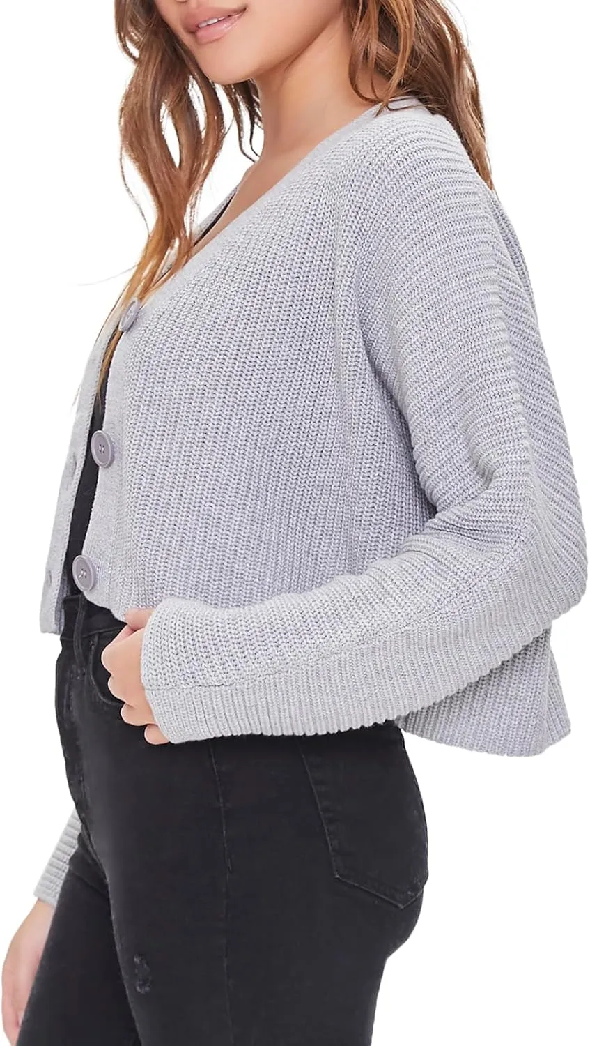 Forever 21 Women's Ribbed Knit Cardigan Sweater