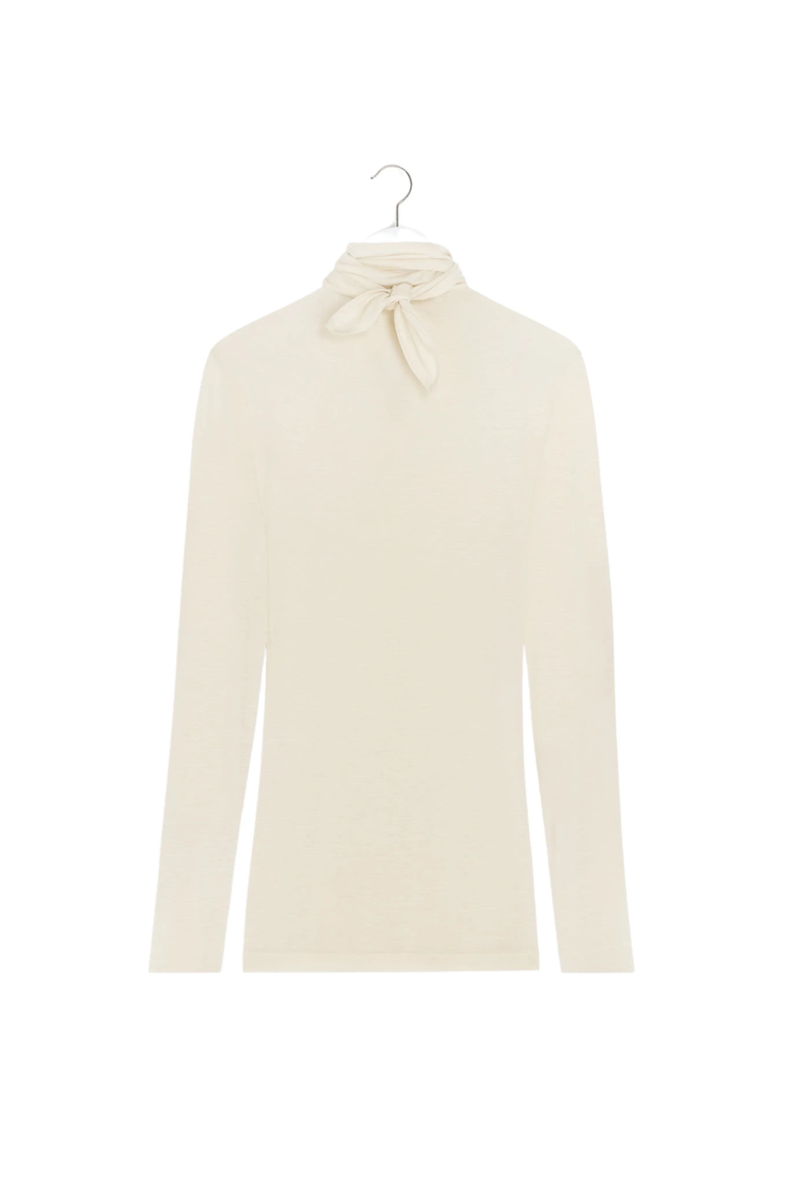 Foulard Top in Pearl White DoubleStitched Hemming