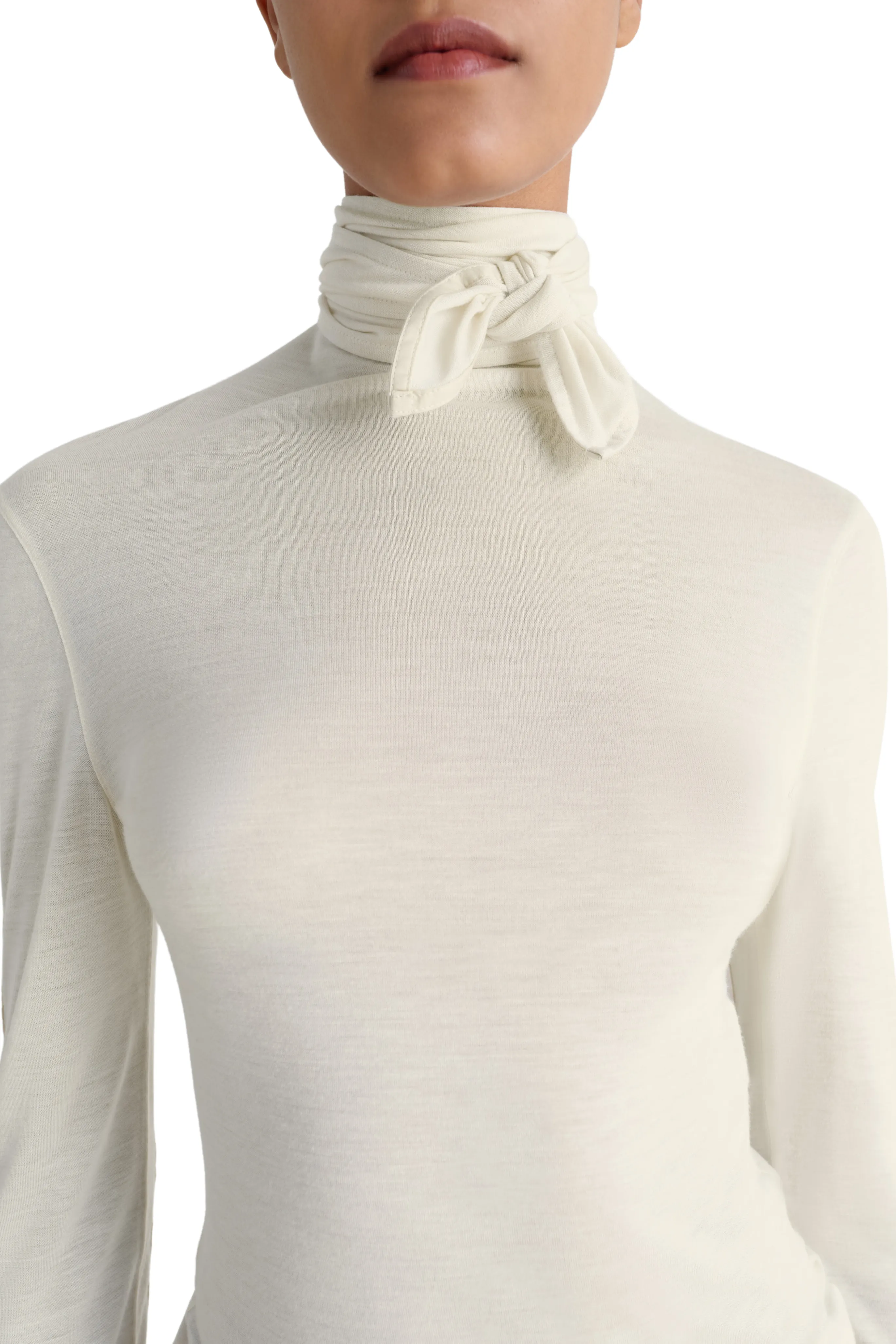 Foulard Top in Pearl White ThermalRegulationLayer