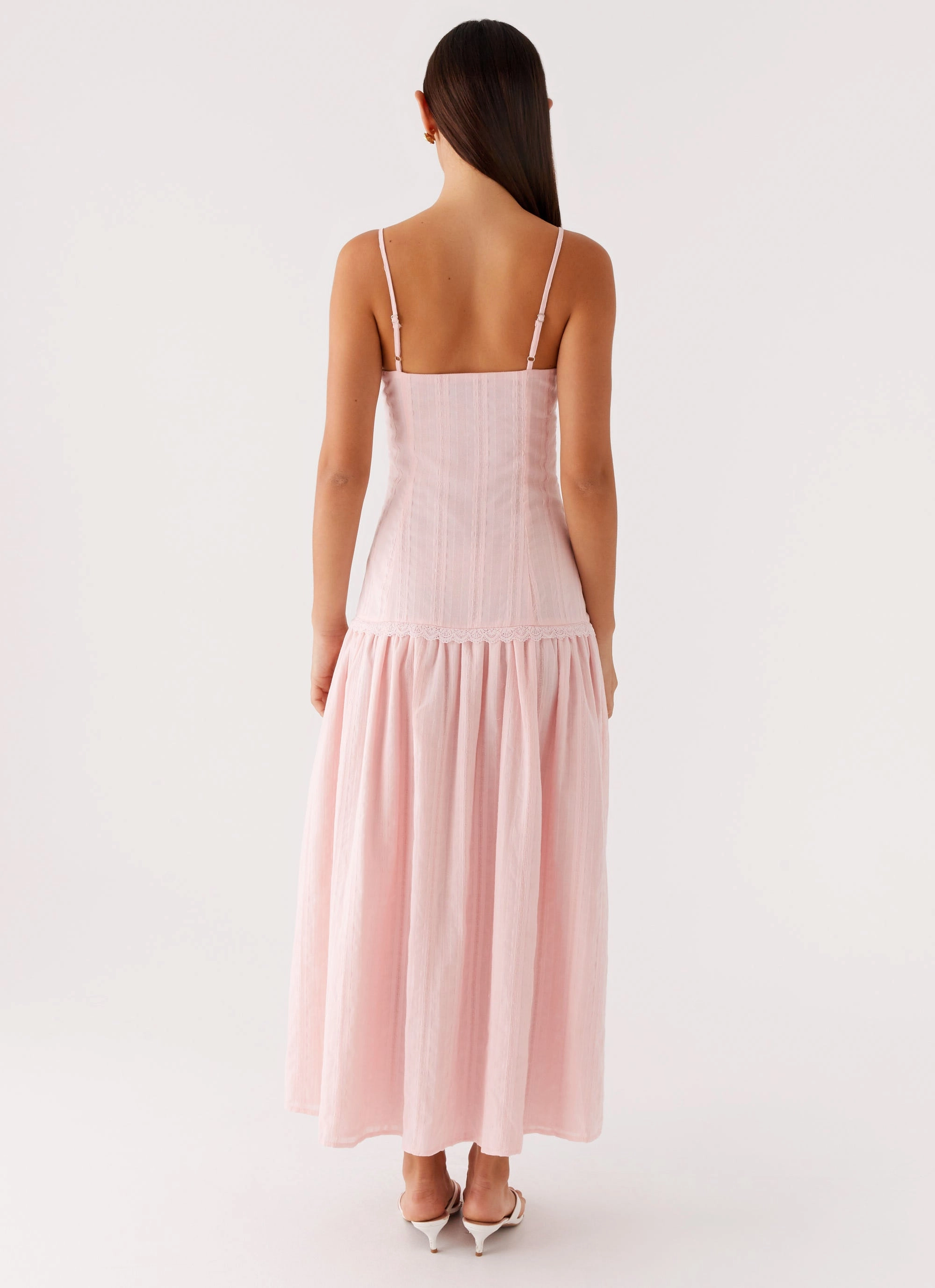 Sleek Waist Found You Midi Dress - Pink