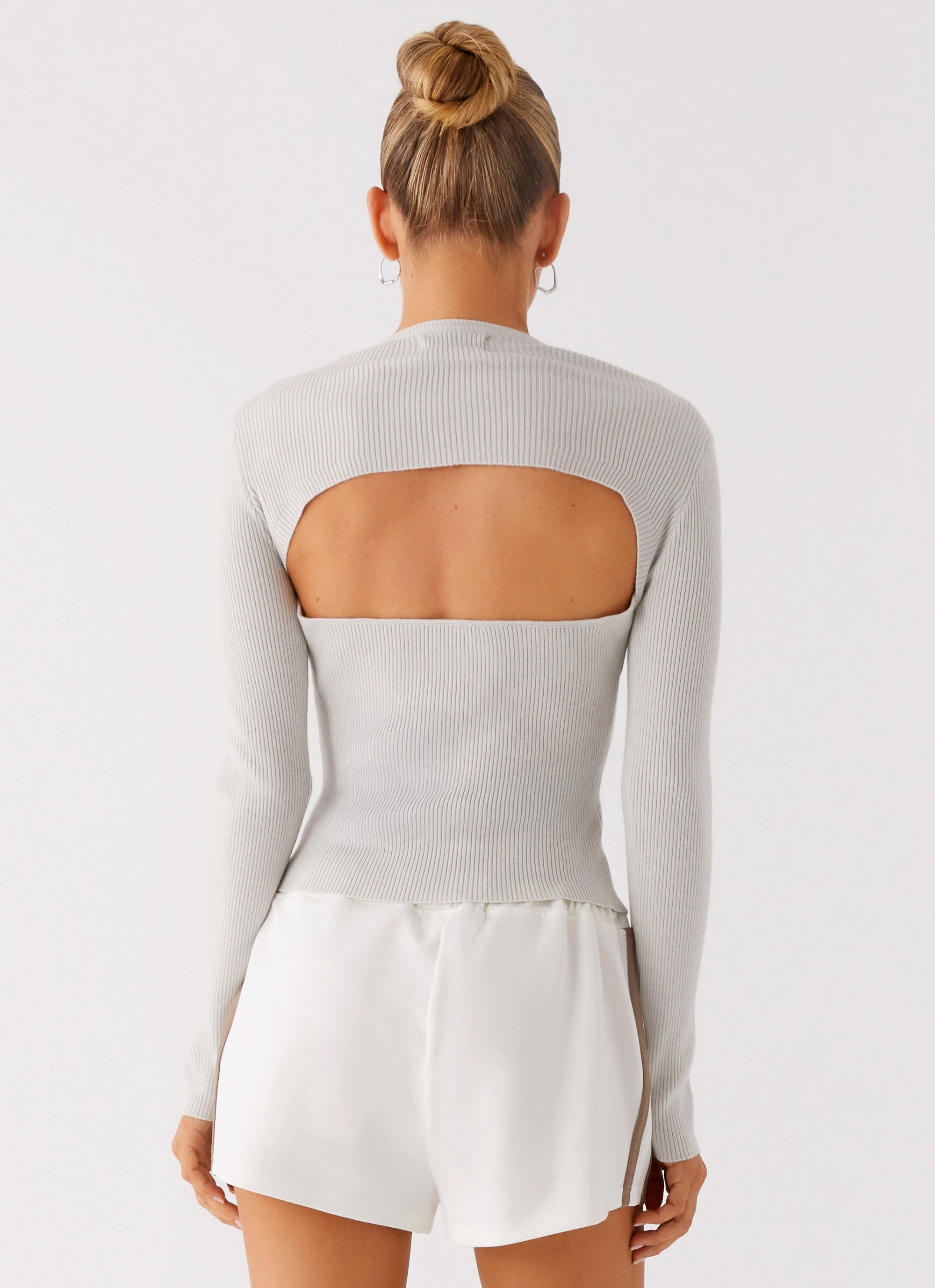 Carissa Open Back Top - Grey Comfortable Layer HighDensityFoam