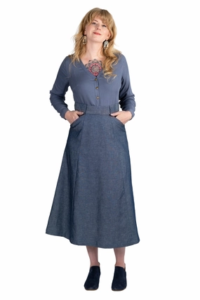 Ripped design Olivia Skirt in Indigo Denim