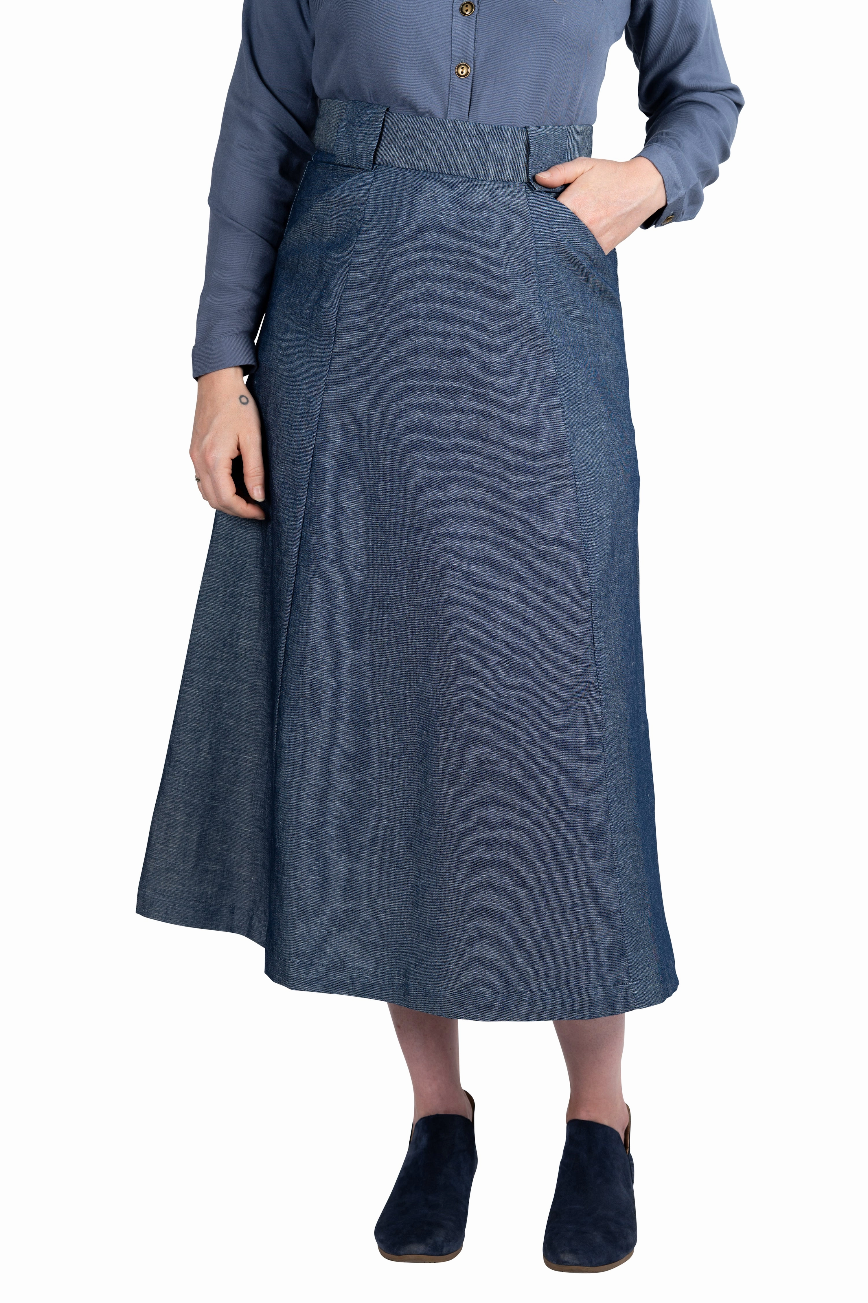 Olivia Skirt in Indigo Denim ReinforcedPockets