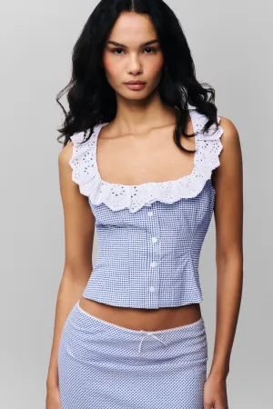 Non Irritating Label Anti Static Weave Technology Paloma Lace Top