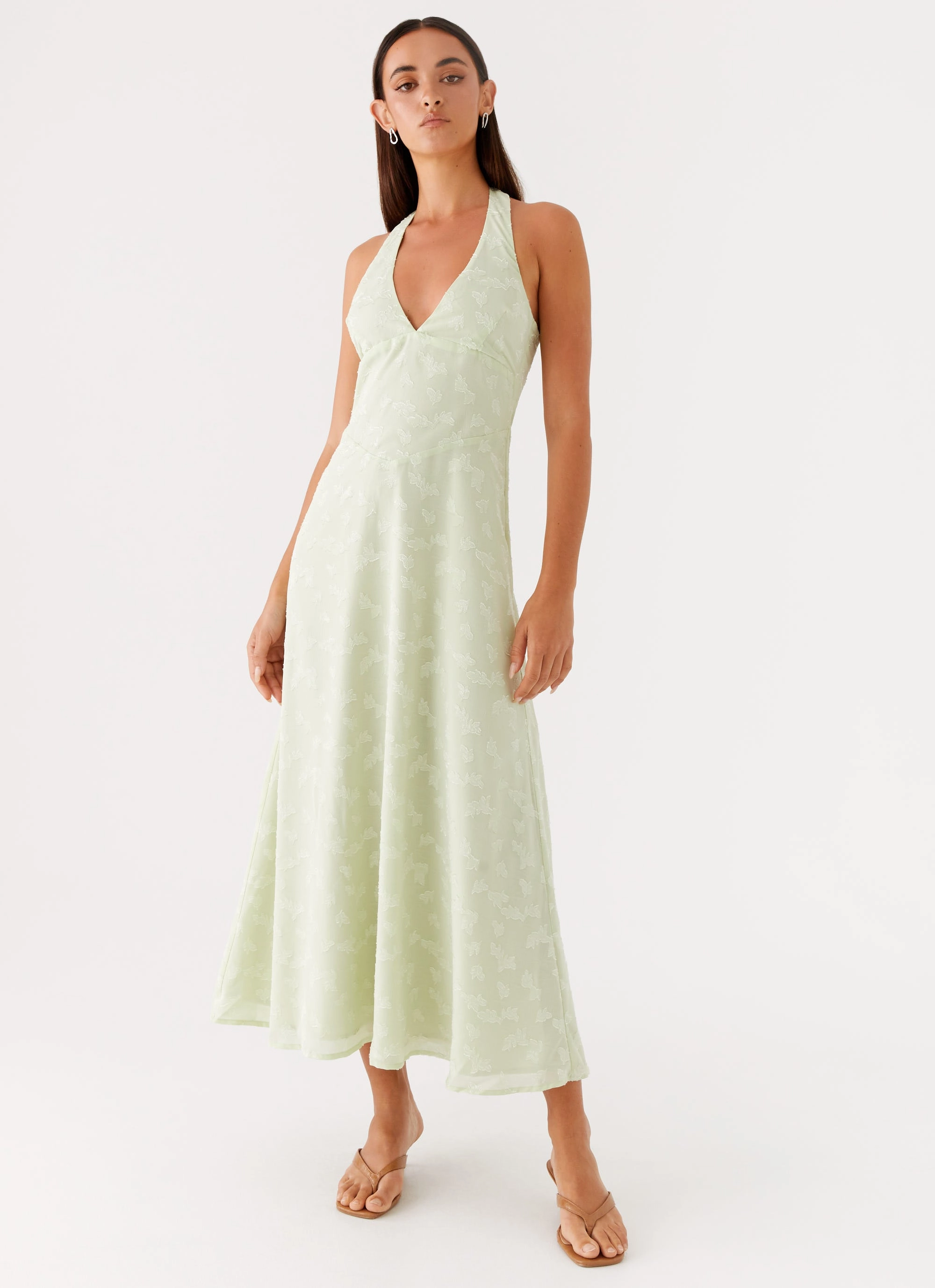 Elegant Layer Air Touch Francesca Midi Dress - Sage