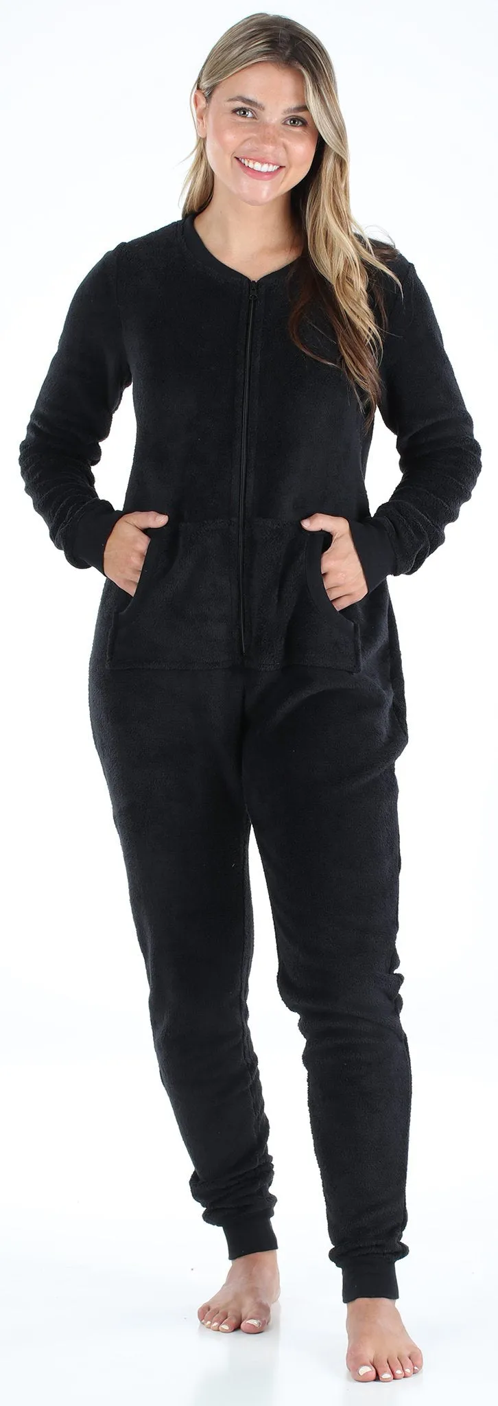 Frankie & Johnny Women's Plush Fleece Non-Footed Onesie Pajama