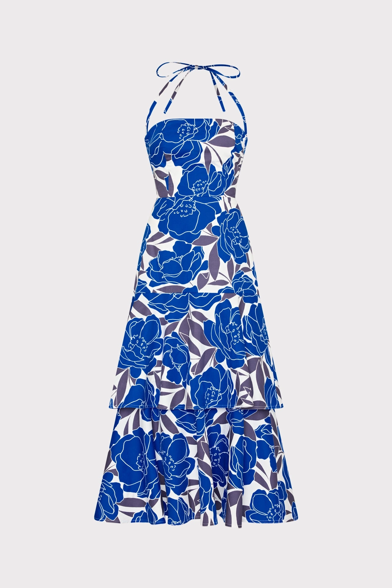 Casual Comfort Wear Elegant Motion Camellia Floral Linen Maxi Dress