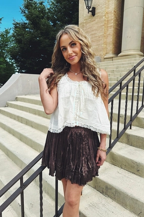 Free People One Third Charm Shine Mini Skirt Seasonal special Pleated design