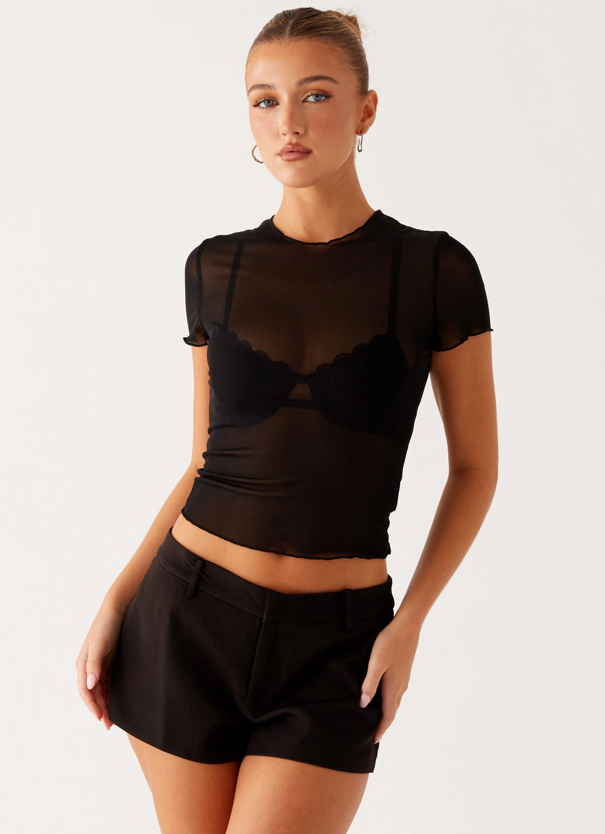 Temperature Regulating Fabric No Tag Freedom Mini Shorts - Black