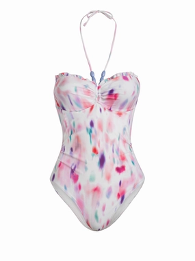 Talia One Piece In Hazy Ikat Ivory Active Beach Wear