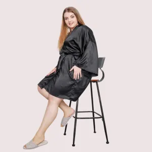 French Daina Extra Plus Size Silk Satin Robe