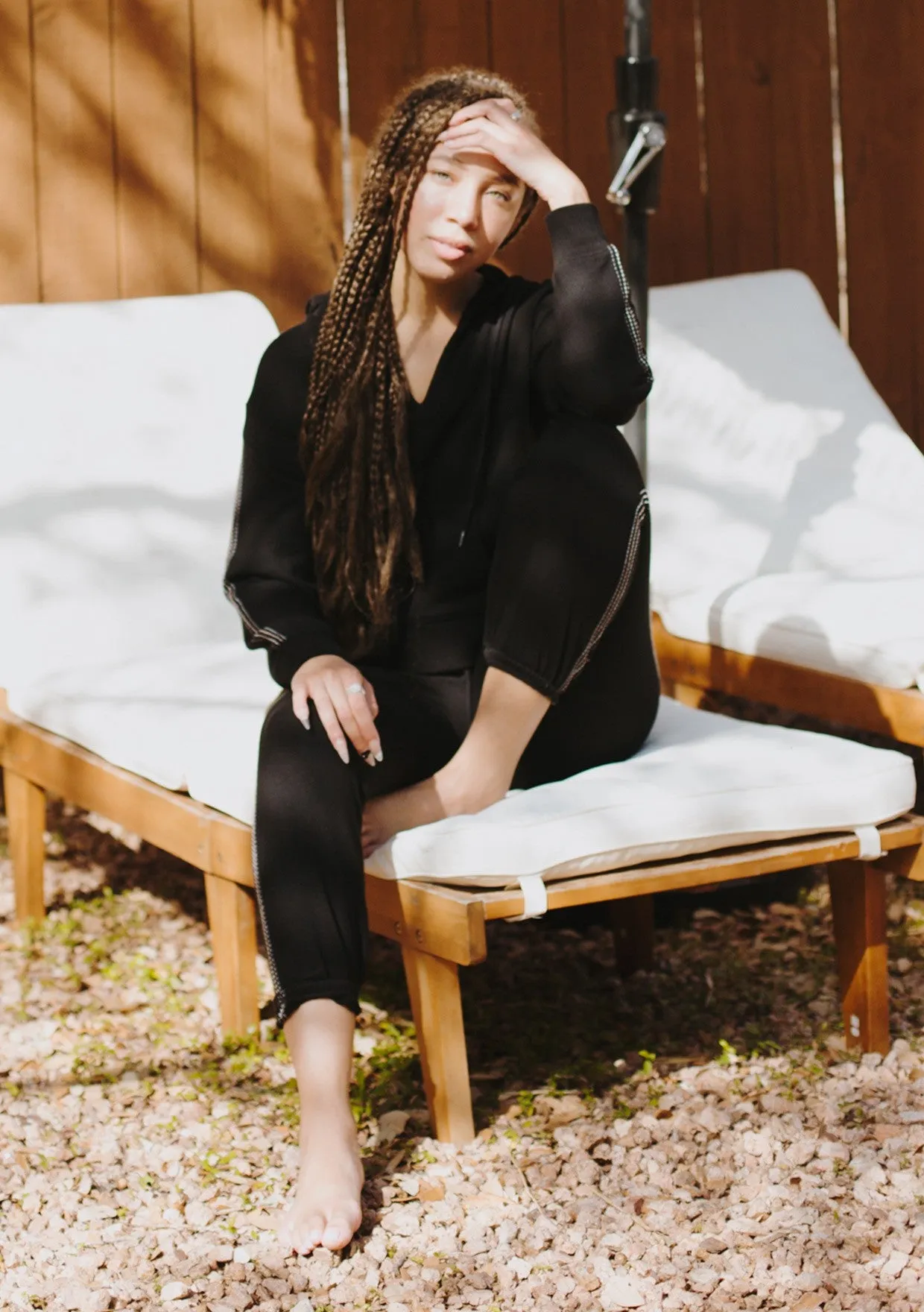 French Terry Side Stitch Knit Jogger Pants