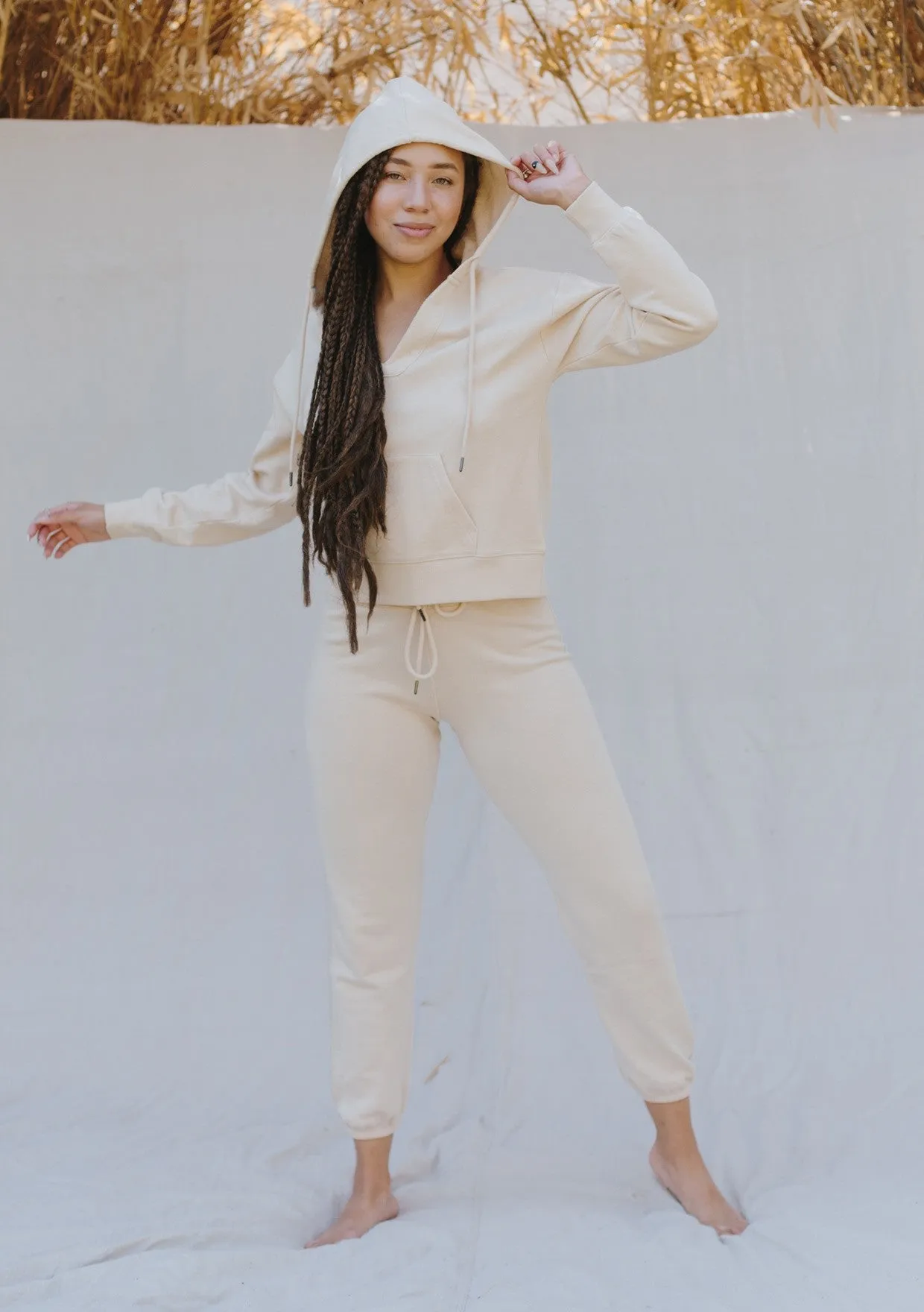 French Terry Side Stitch Knit Jogger Pants