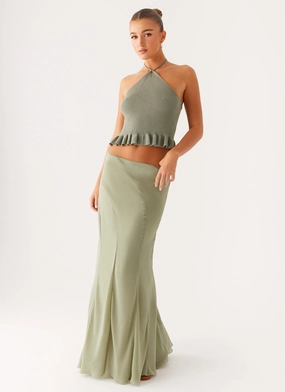 Maddox Maxi Skirt - Sage Holiday Travel
