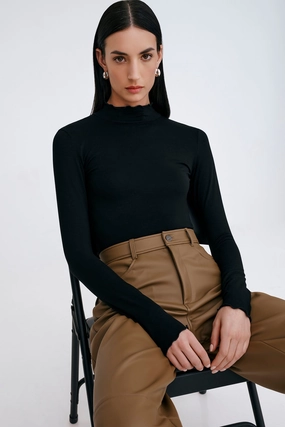 Forsythe Turtleneck Contrast Topstitching Detail Cozy Sweater