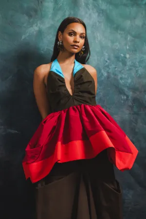 Quick-Dry Pleated Bust Umbrella Halter Top