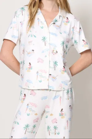 Beach Days PJ Top MultiPanelDesign Contoured Side Panels