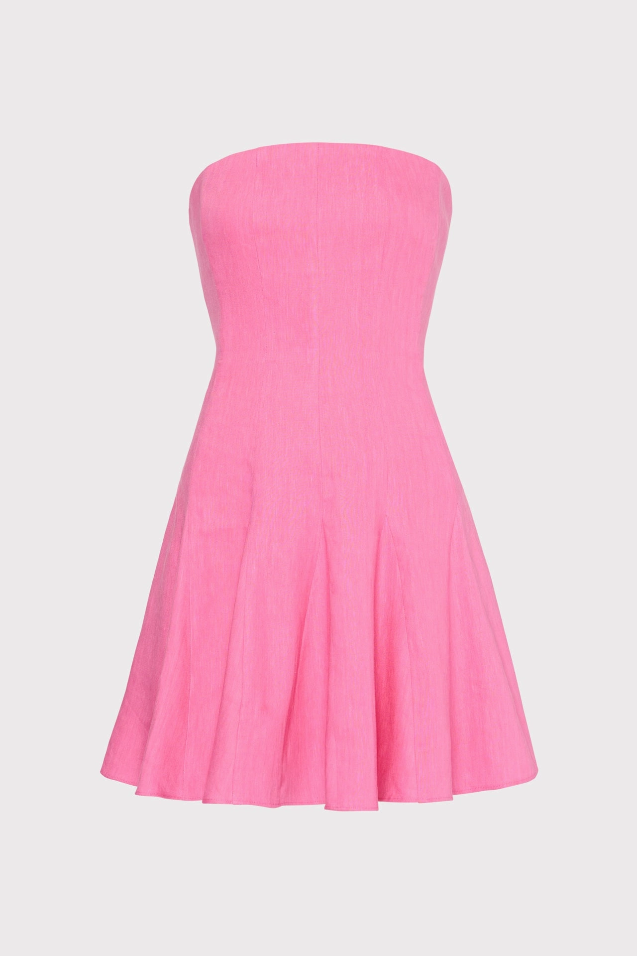 Smart Tones Crisp Finish Cameron Solid Linen Strapless Dress