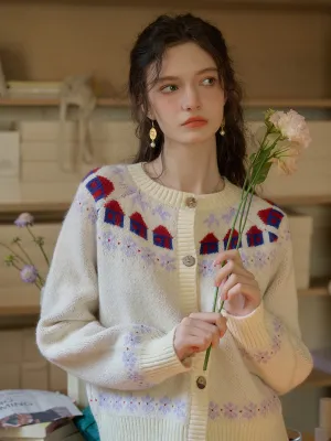 Airflow Weave Pattern Drop Shoulder Silhouette ??Final Sale??Lorelai Round Neck Winter Patter Sweater