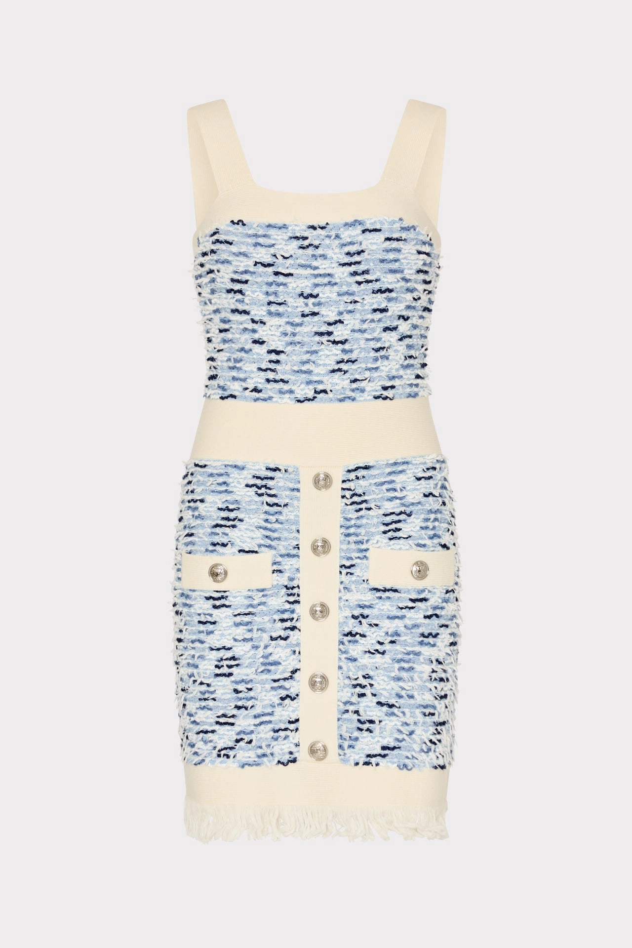 Understated Charm Chic Everyday Wear Fringed Textured Knit Mini Dress