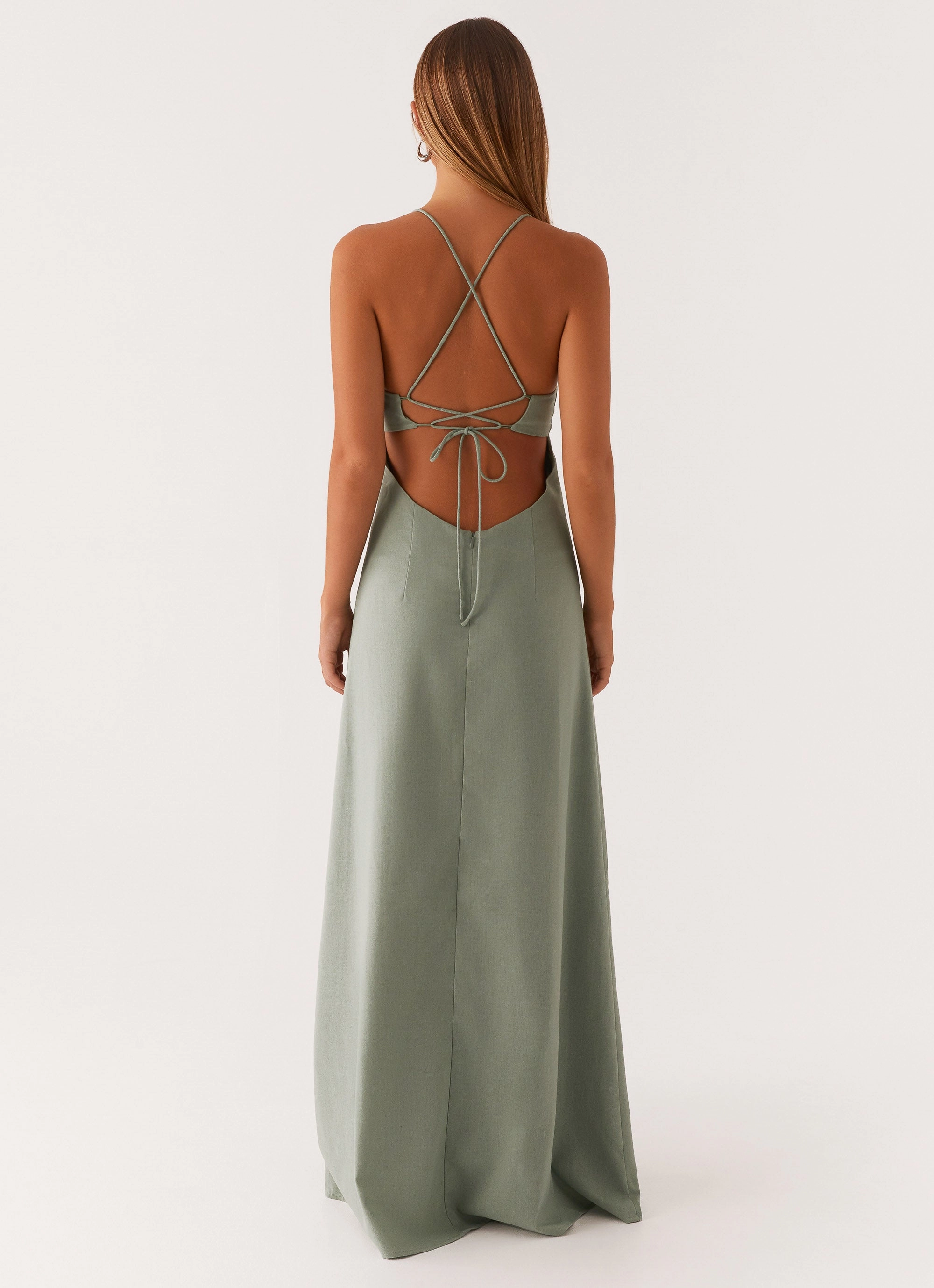 Signature-Style Middle Ground Linen Maxi Dress - Sage