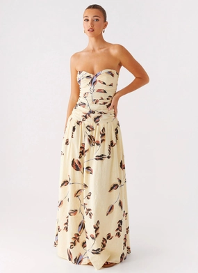 Smooth Fit Effortless Mood Rhea Ruched Maxi Dress - Buttercream Bliss
