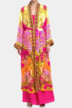 Fuchsia Silk Robe Dress