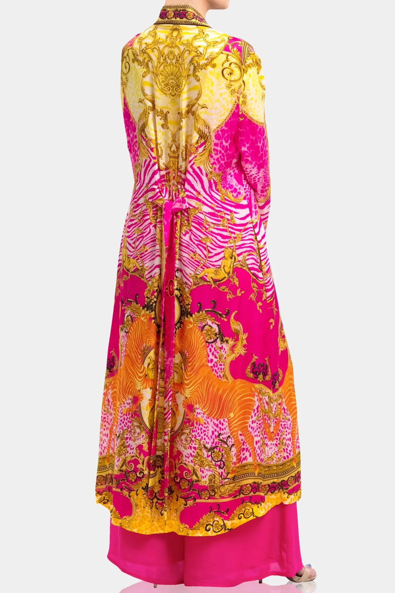 Fuchsia Silk Robe Dress