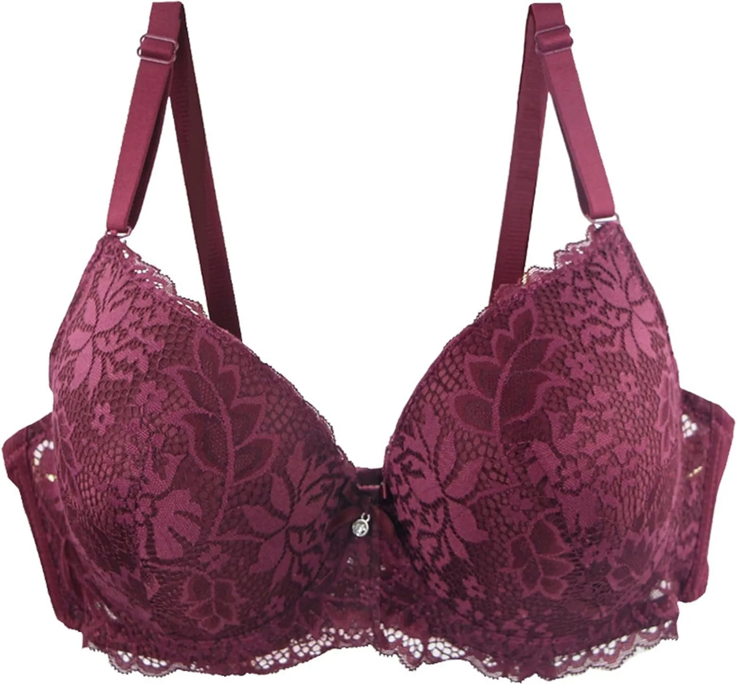 Full Lace Sexy Fashion Lingerie Large Size Bra Removable Double Shoulder Straps Back Women Bras
