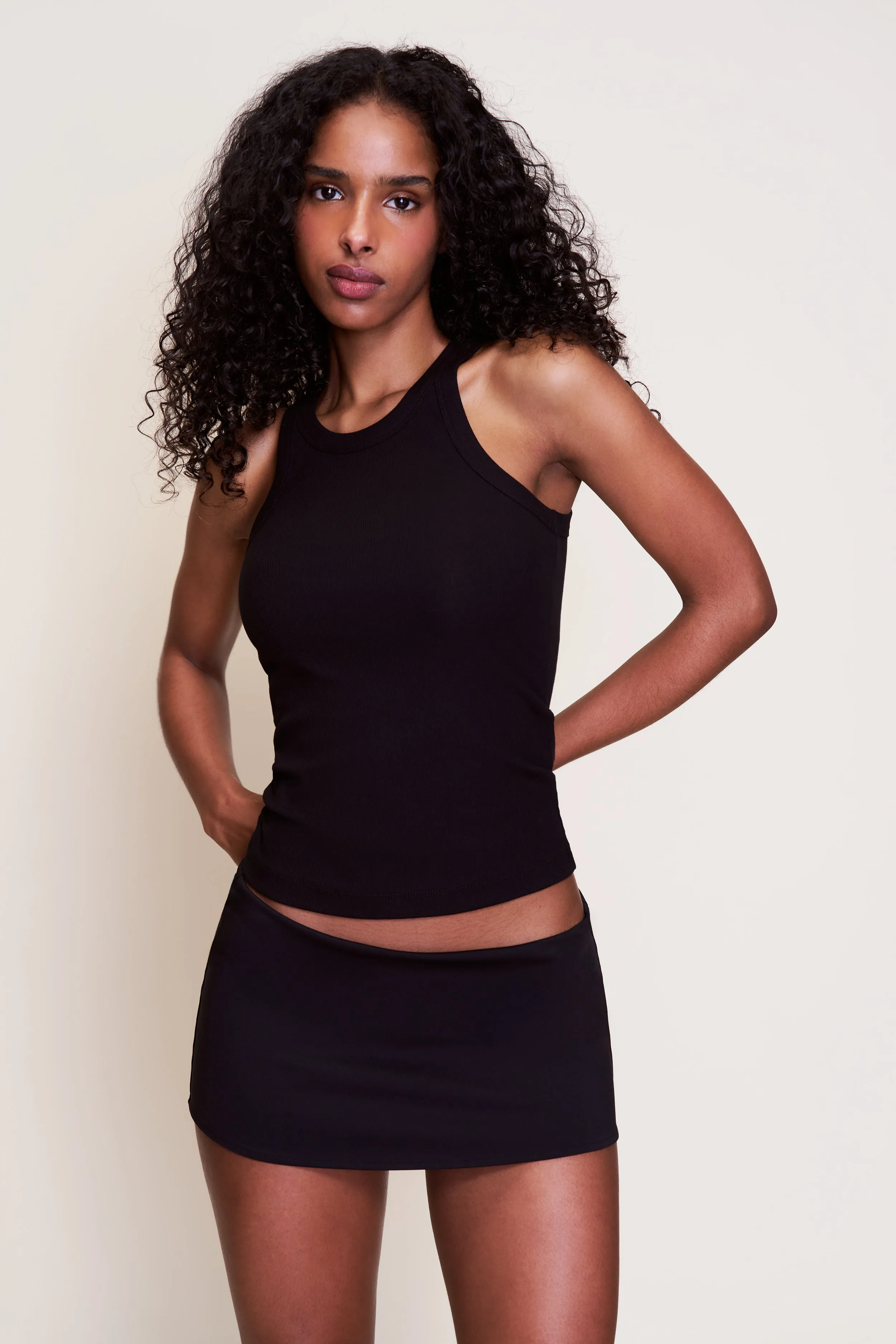 Full Length Cotton Tank HighNeck