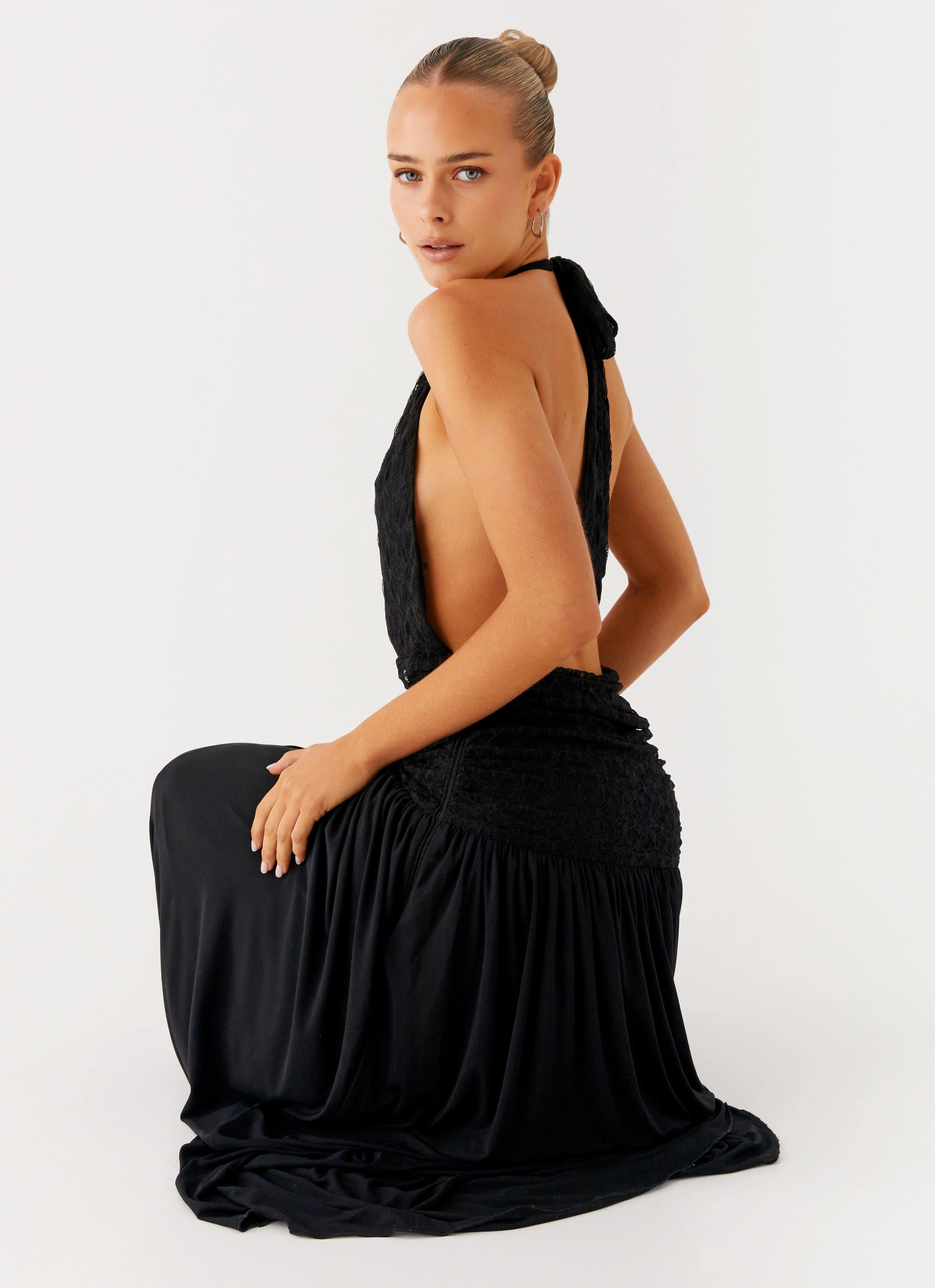 Full Attention Maxi Dress - Black Event Mood