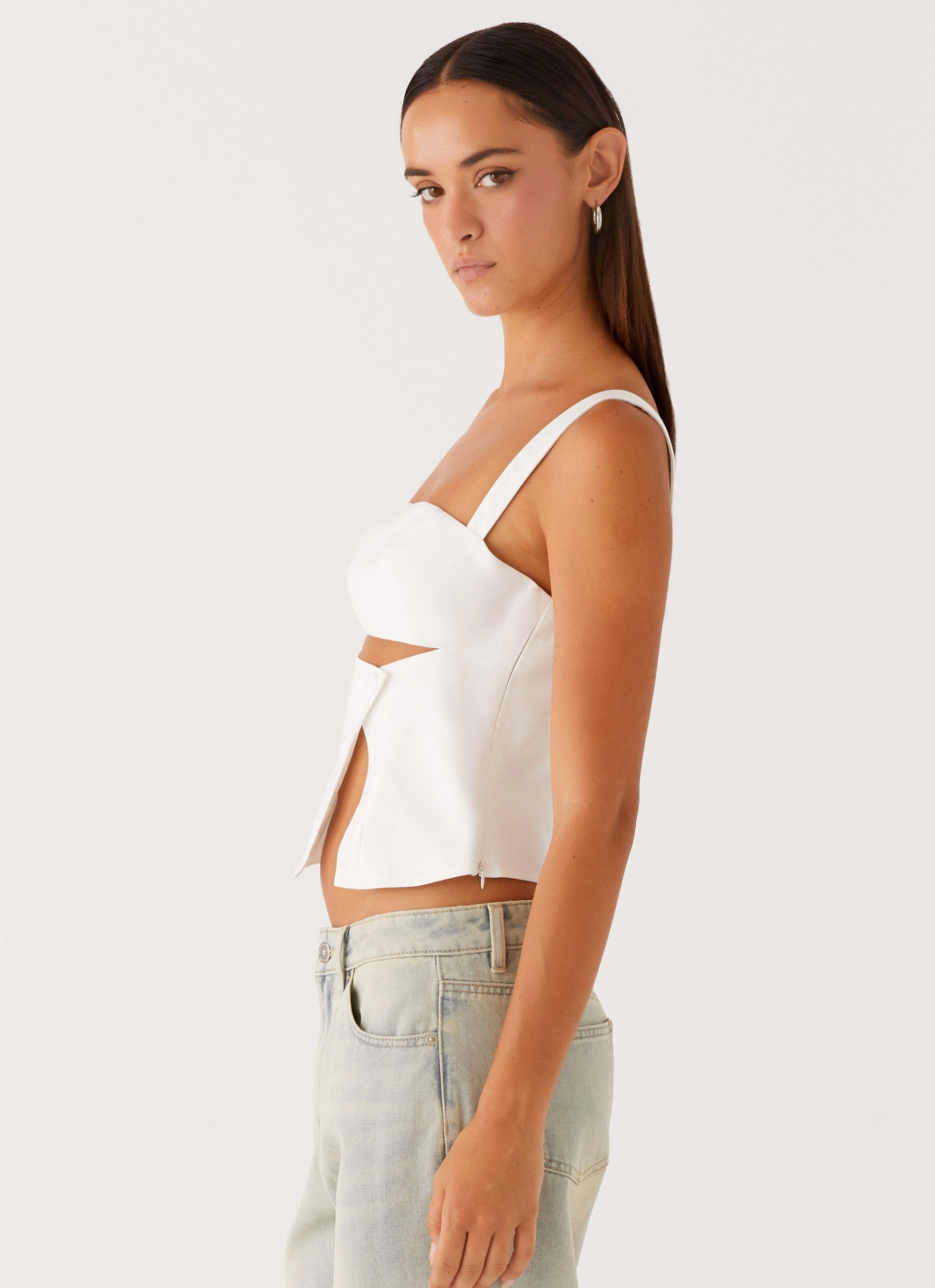 Pia Cut Out Top - White Airflow Vents High Durability Material