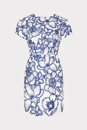 Kyla Floral Garden Embroidered Dress Relax Cut Chic Statement
