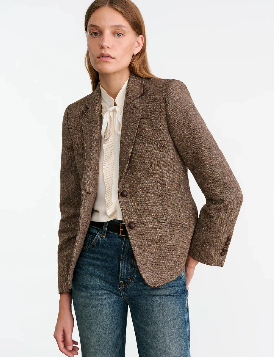 Lyon Jacket in Brown Donegal Grant suitable for work commutes