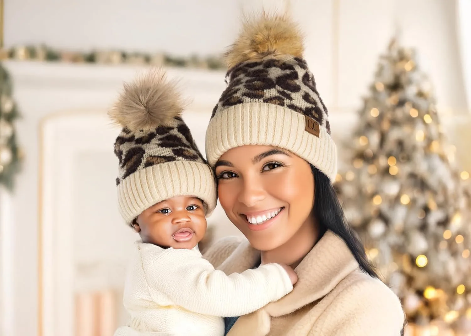 Funky Junque Cozy Knit Pom Beanie - Stylish Winter Hat for Women - Animal Prints, Value Packs, Wool Blend