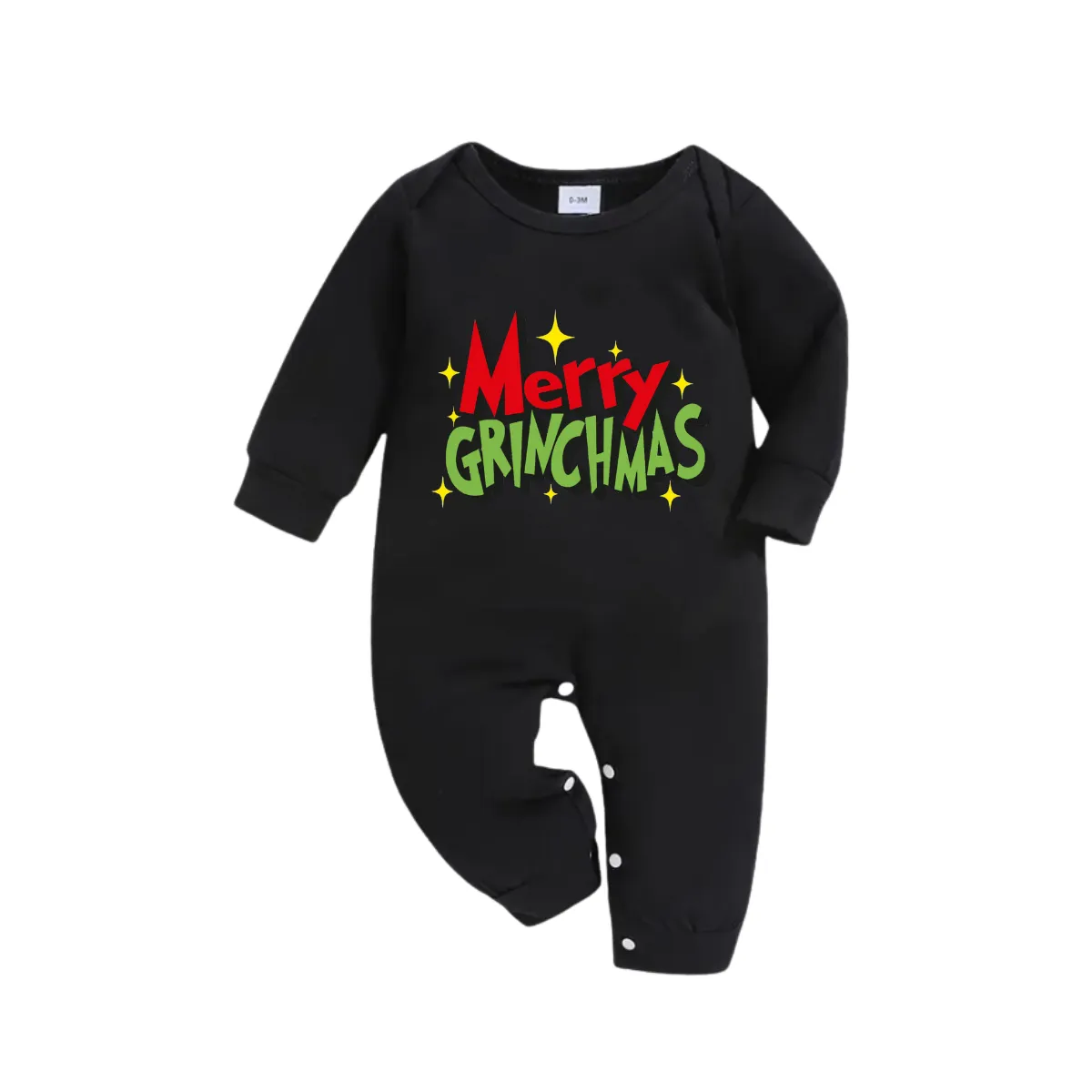 Funny Christmas Slogan Print Black Long Sleeve Top with Black And Green Plaid Pants Family Matching Pajamas