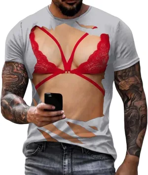 Funny Shirt for Men Crewneck Short Sleeve Funny Graphic Print Tees Tops Unisex 2025 Summer Fashion Tee Shirts