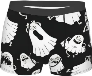 Funny White Ghost Boxer Briefs, Moisture Wicking & Breathable,Underwear for Men
