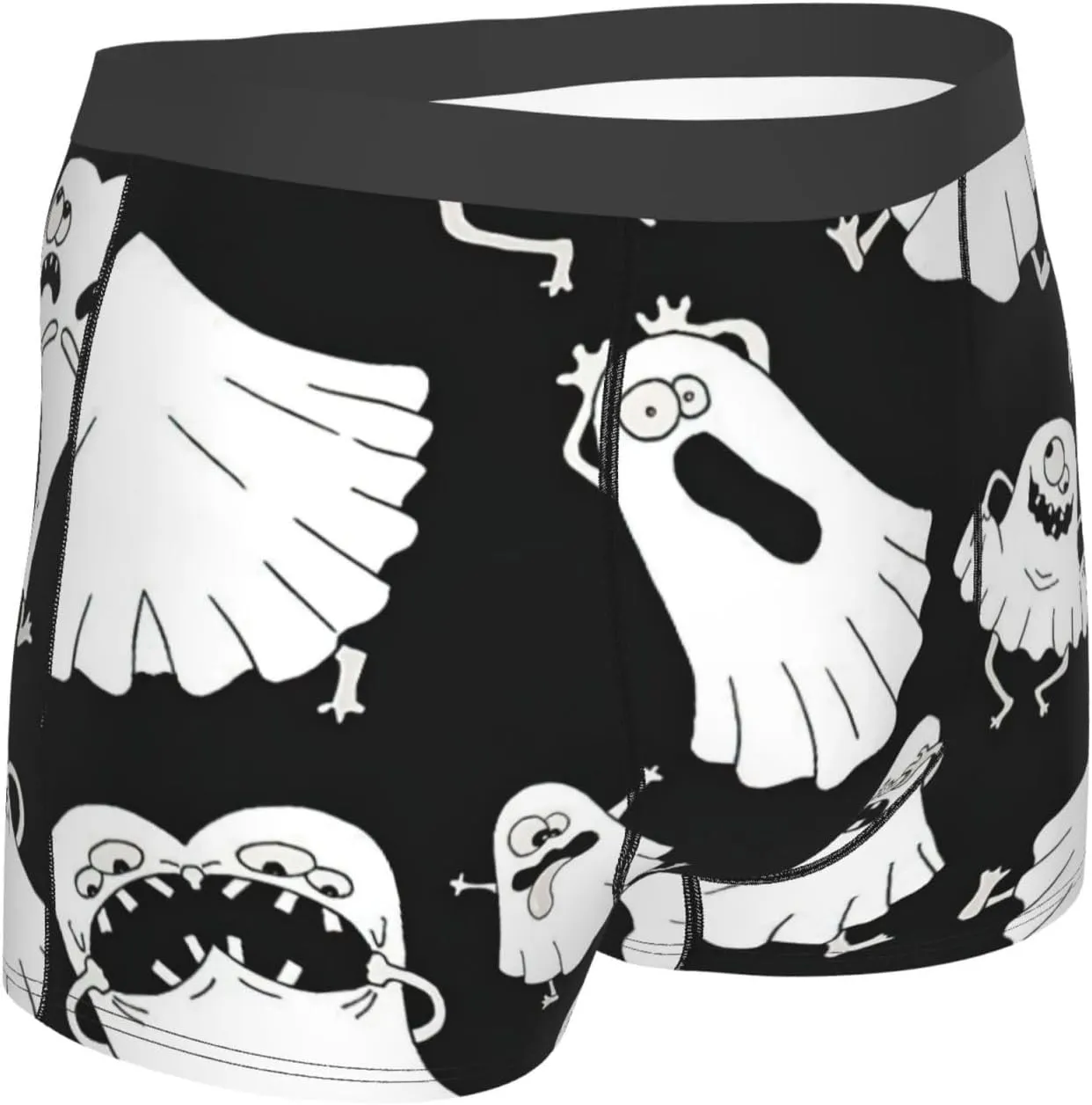 Funny White Ghost Boxer Briefs, Moisture Wicking & Breathable,Underwear for Men