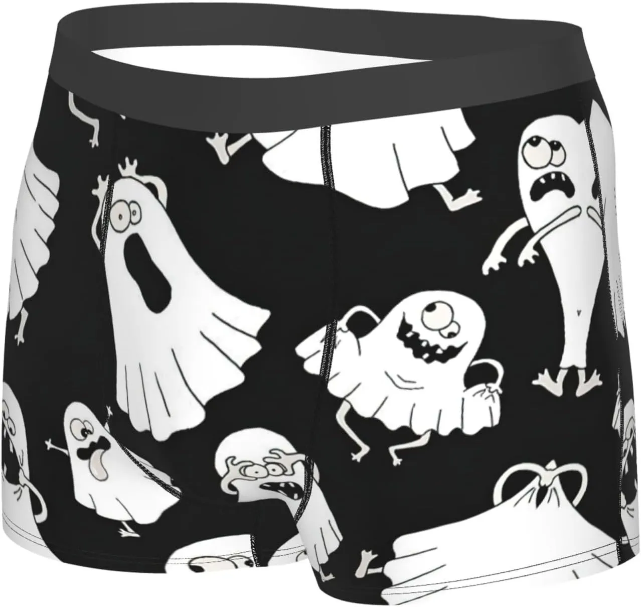 Funny White Ghost Boxer Briefs, Moisture Wicking & Breathable,Underwear for Men