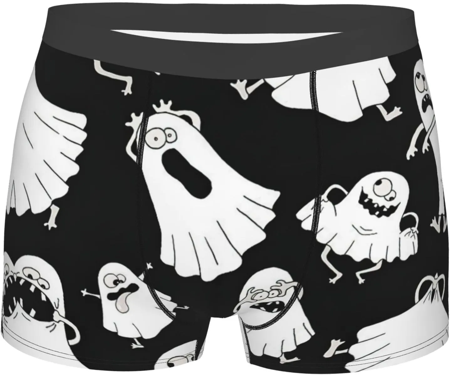 Funny White Ghost Boxer Briefs, Moisture Wicking & Breathable,Underwear for Men