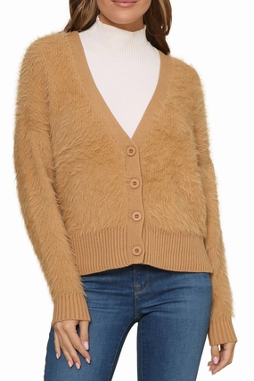 Furry Cardigan Gradient Colorfast Dye Garment Dyed