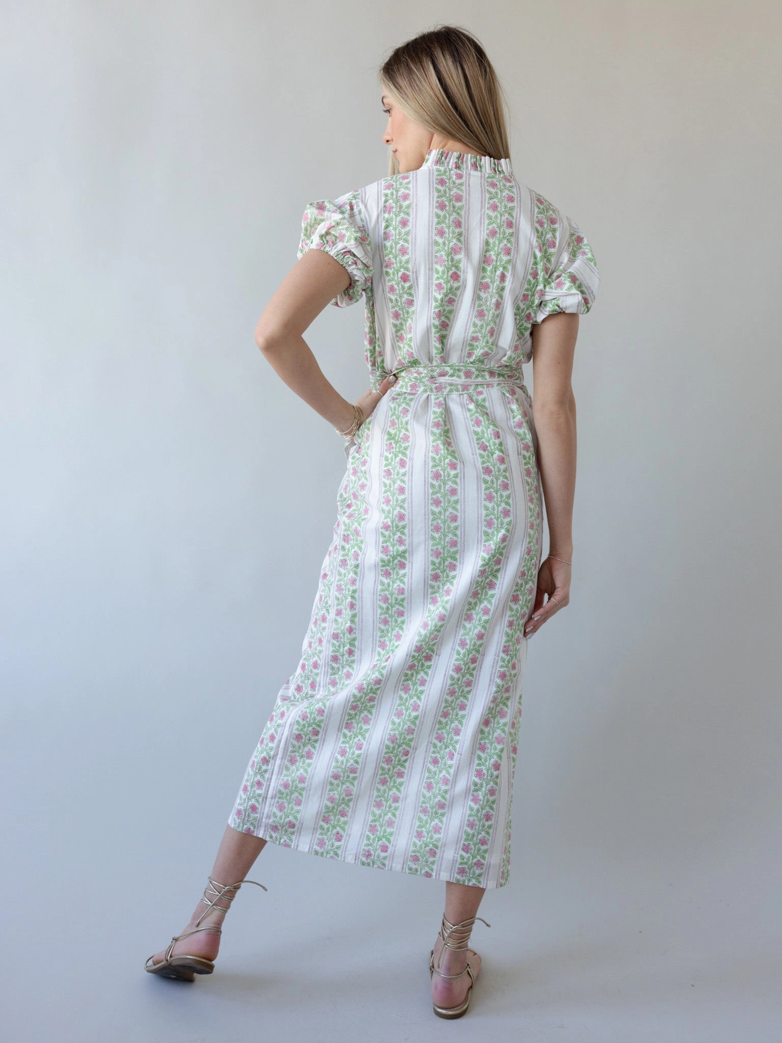 Timeless Waist Sleek Flex Maison De Frederic Pink Maxi Dress