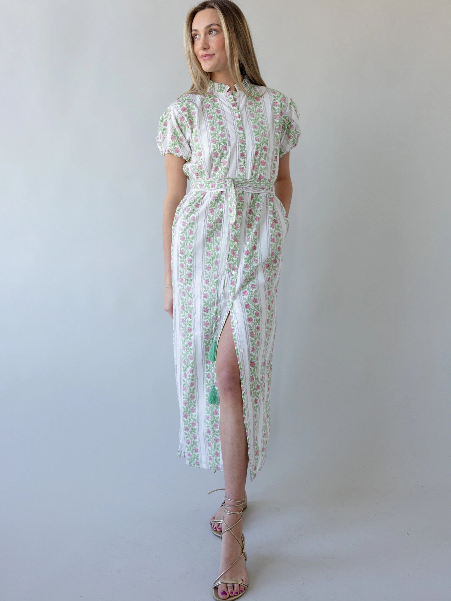 Maison De Frederic Pink Maxi Dress Office Glam