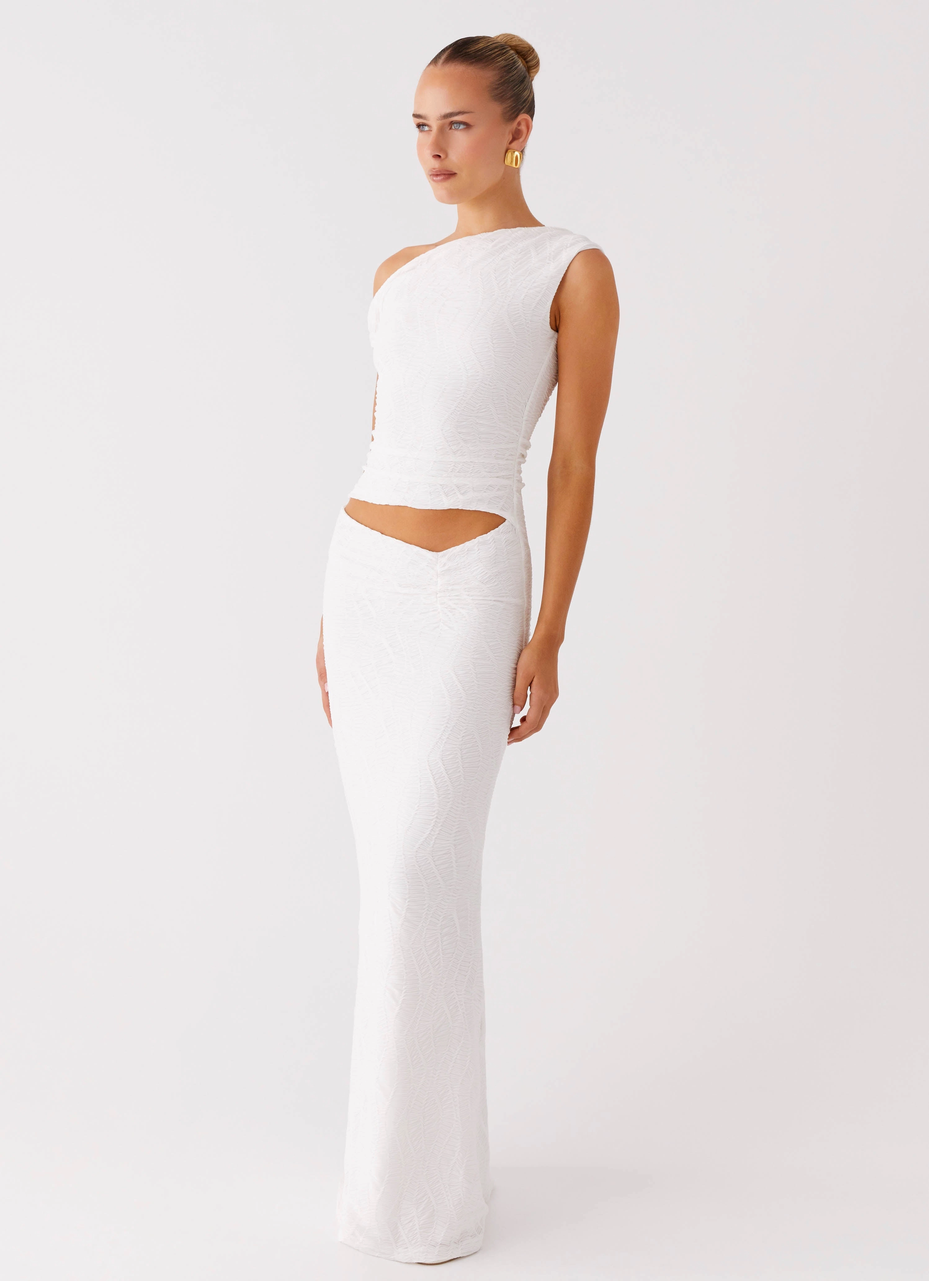 Everyday Use Galantis One Shoulder Maxi Dress - White