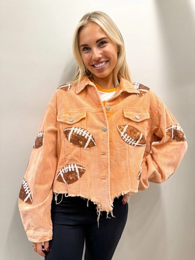 Hypoallergenic fabric Game Day Football Corduroy Jacket