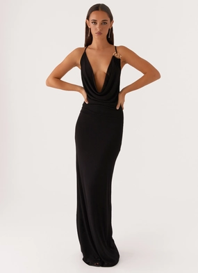 Lounge Texture Game Player Maxi Dress - Black