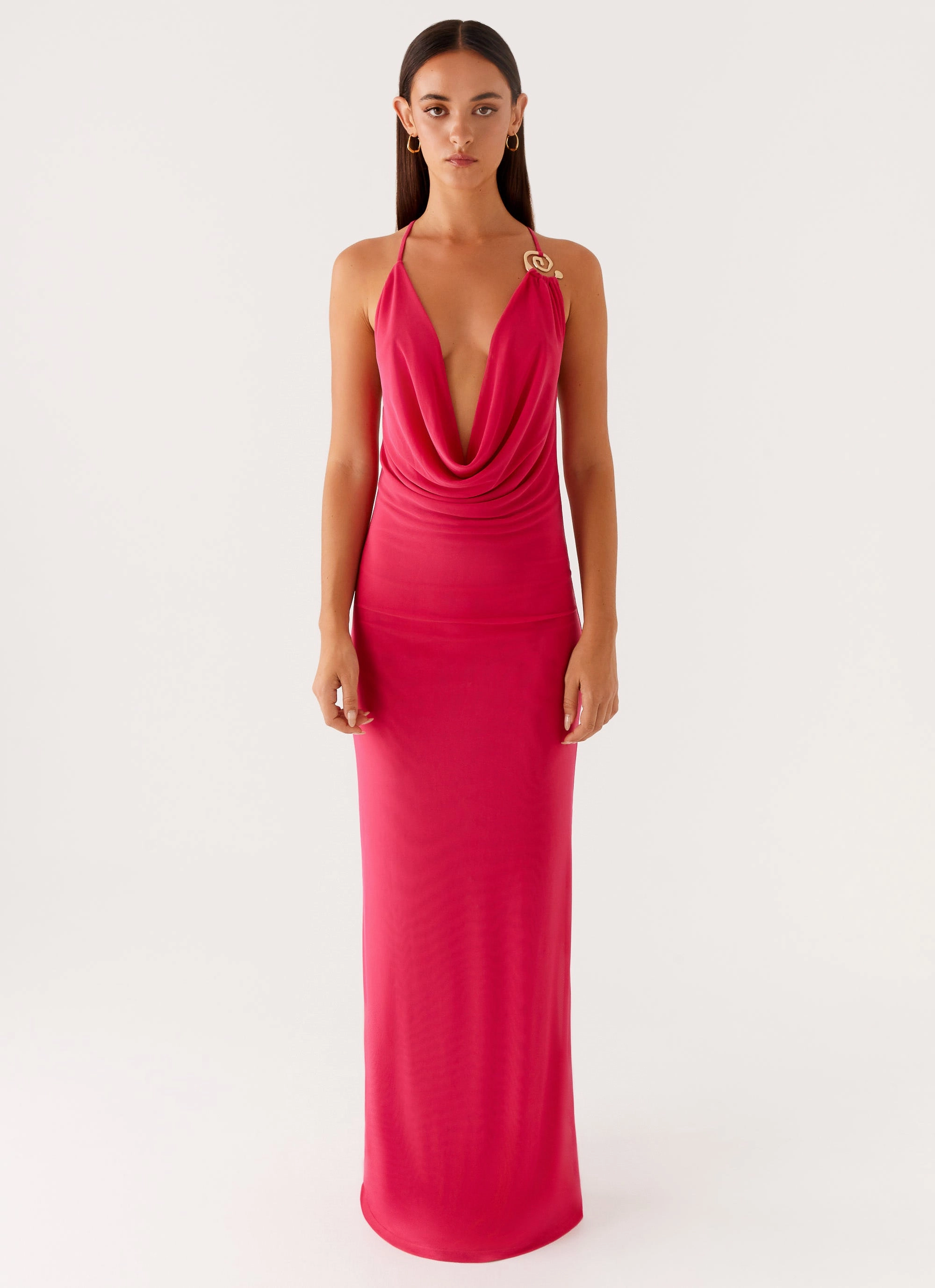 Game Player Maxi Dress - Hot Pink Chic and Elegant