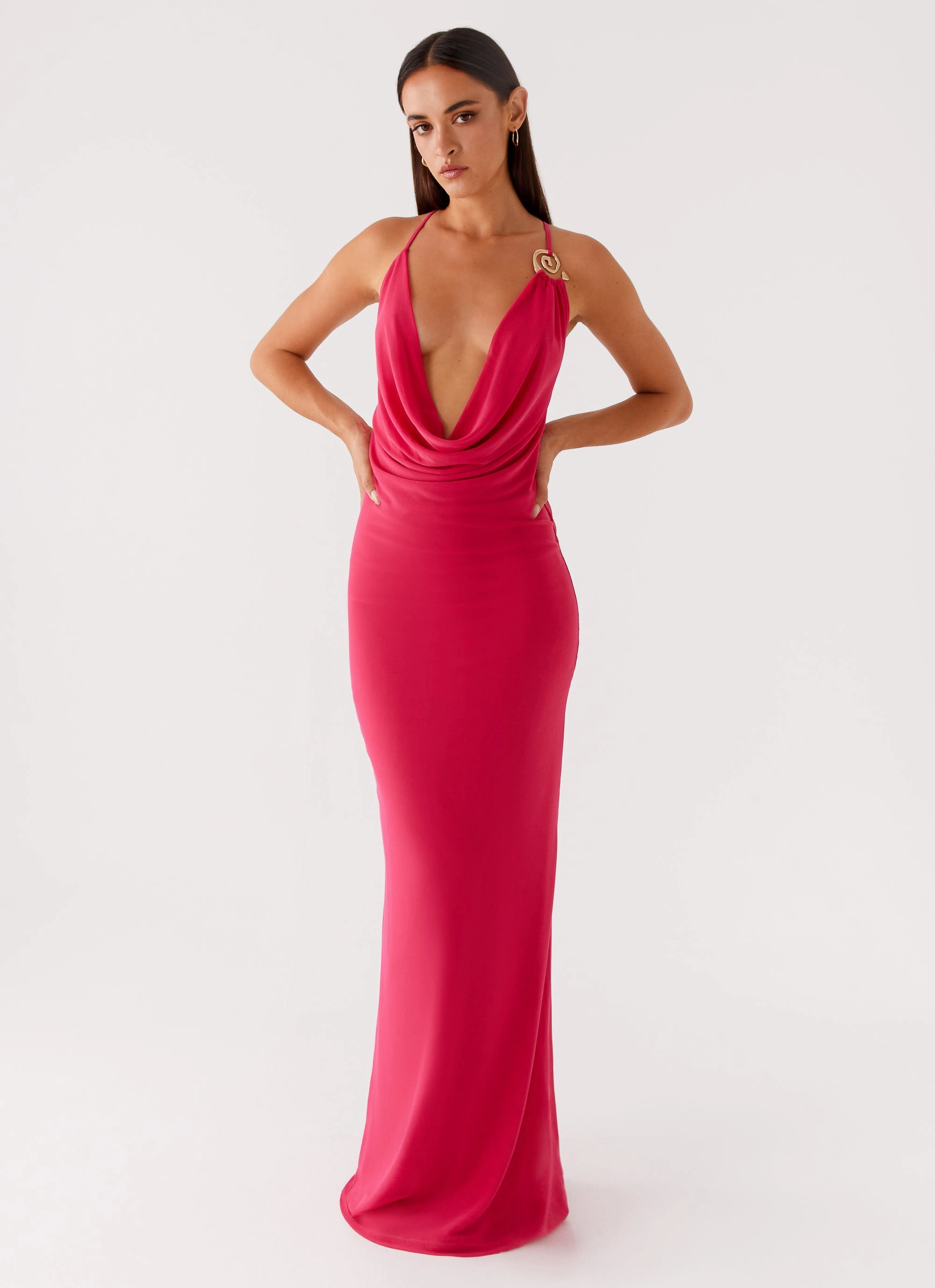 Game Player Maxi Dress - Hot Pink Street Casual Petite-Size